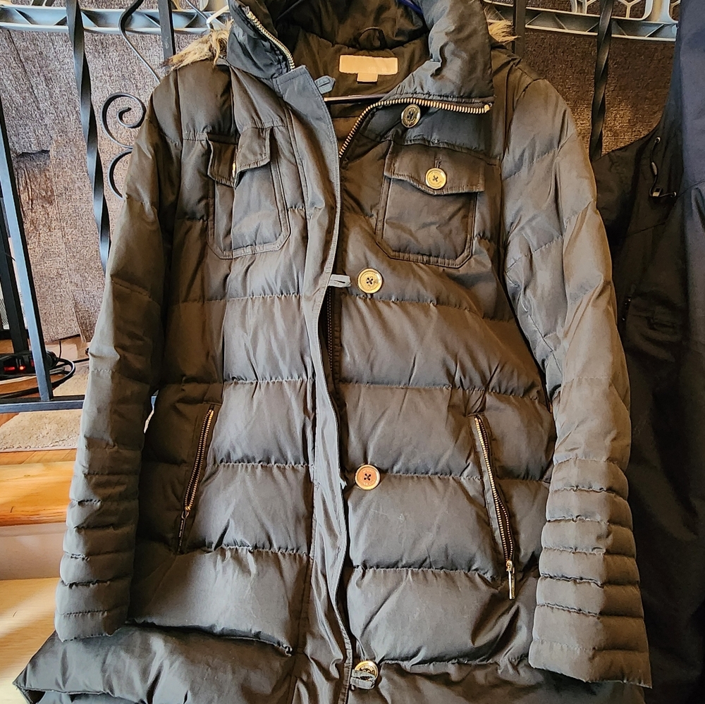 Michael Kors Dark Green Puff Jacket